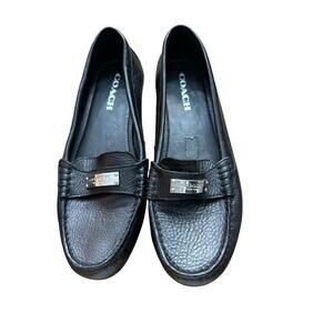 Coach Women’s Black Fredrica Leather Loafers Flats Size 9B